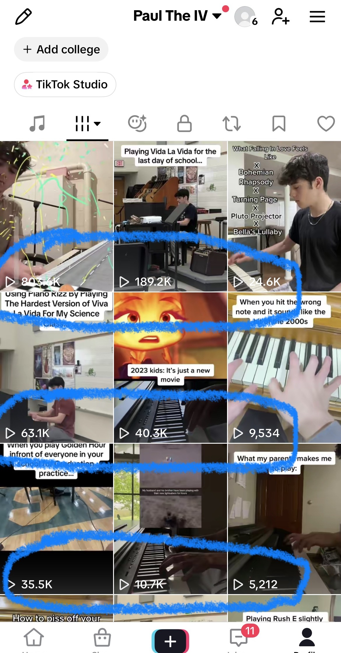 Joey's TikTok account, video after video pulling big views